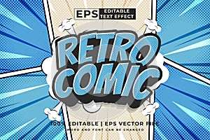 Editable text effect retro 3d Cartoon Comic style premium vector