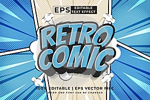 Editable text effect retro 3d Cartoon Comic style premium vector