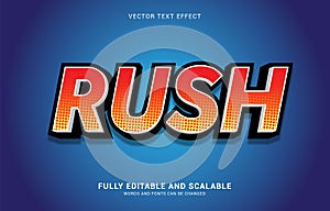 Editable text effect, Rush style