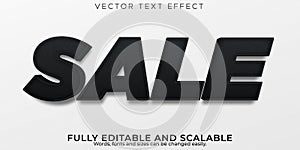 Editable text effect sale, 3d discount and offer font style