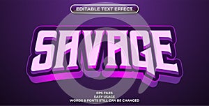 editable text effect savage