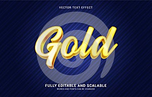 Editable text effect, Shiny Gold style