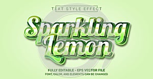 Editable Text Effect with Sparkling Lemon Theme. Premium Graphic Vector Template