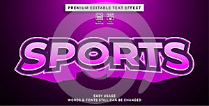 Editable text effect sports