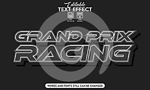 Editable text effect sports grand prix racing