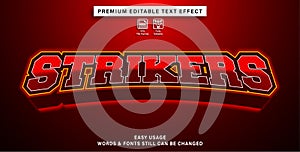 Editable text effect strikers