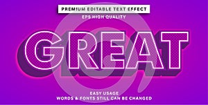 Editable text effect style great