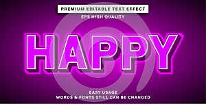 Editable text effect style happy