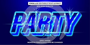 Editable text effect style party