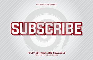 Editable text effect, Subscribe style