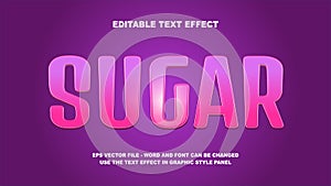 Editable Text Effect Sugar 3D Vector Template