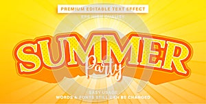 Editable text effect summer party