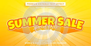 Editable text effect summer sale