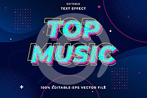 Editable text effect top music pop art