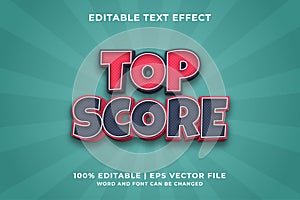 Editable text effect - Top Score style template premium vector