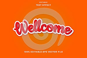 Editable text effect wellcome orange color photo