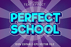 Editable text effect perfect school with modern comic style