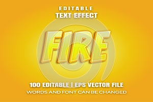 Editable text effects fire  design illustration