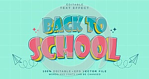 Editable text style effect - Back to School text style theme