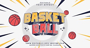 Editable text style effect - Basketball text style theme