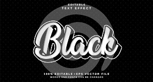 Editable text style effect - Black text style theme