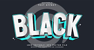 Editable text style effect - Black text style theme