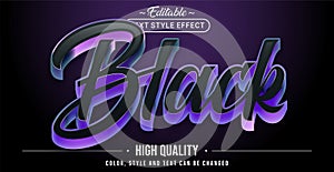 Editable text style effect - Black text style theme