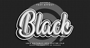 Editable text style effect - Black text style theme