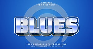 Editable text style effect - Blues text style theme