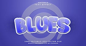 Editable text style effect - Blues text style theme