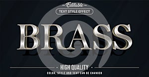 Editable text style effect - Brass theme style