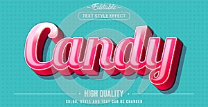 Editable text style effect - Candy theme style photo