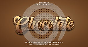 Editable text style effect - Chocolate text style theme