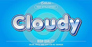 Editable text style effect - Cloudy sky theme