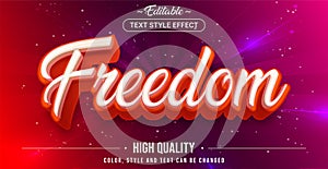 Editable text style effect - Freedom theme style