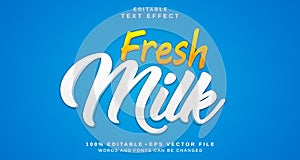 Editable text style effect - Fresh Milk text style theme.