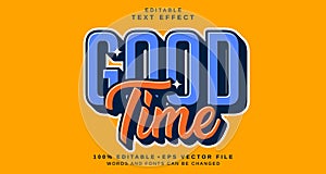 Editable text style effect - Good Time text style theme