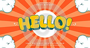 Editable text style effect - Hello text style theme