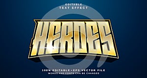 Editable text style effect - Heroes text style theme