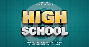 Editable text style effect - High School text style theme