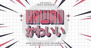 Editable text style effect - Kawaii text style theme