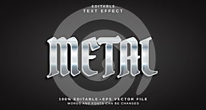 Editable text style effect - Metal text style theme
