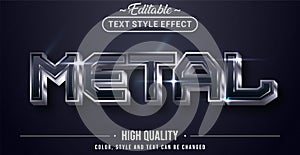 Editable text style effect - Metal theme style