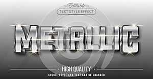 Editable text style effect - Metallic text style theme