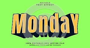 Editable text style effect - Monday text style theme
