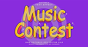 Editable text style effect - Music Contest text style theme