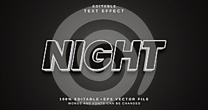 Editable text style effect - Night text style theme