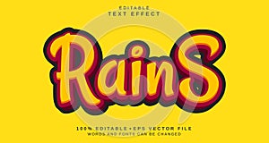 Editable text style effect - Rains text style theme