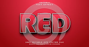 Editable text style effect - Red text style theme