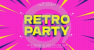 Editable text style effect - Retro Party text style theme